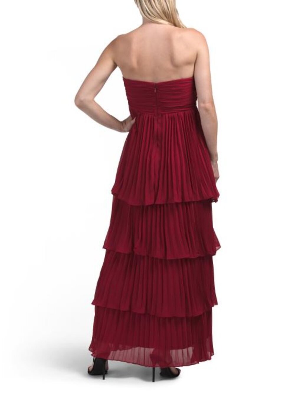 TAYLOR Pleated Tiered Strapless Dress - Picture 2 of 4